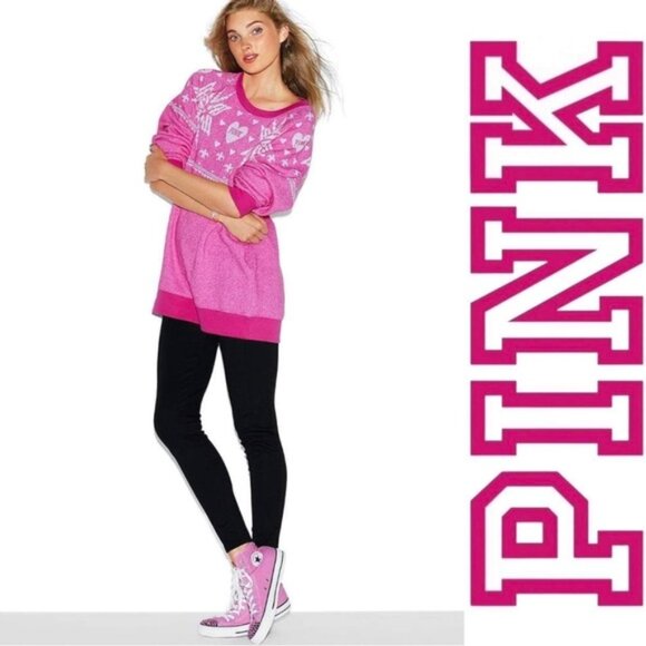 Victoria's Secret PINK | Lavender Fair Isle Snowflake Crew Sweater | Size Small - Picture 1 of 12